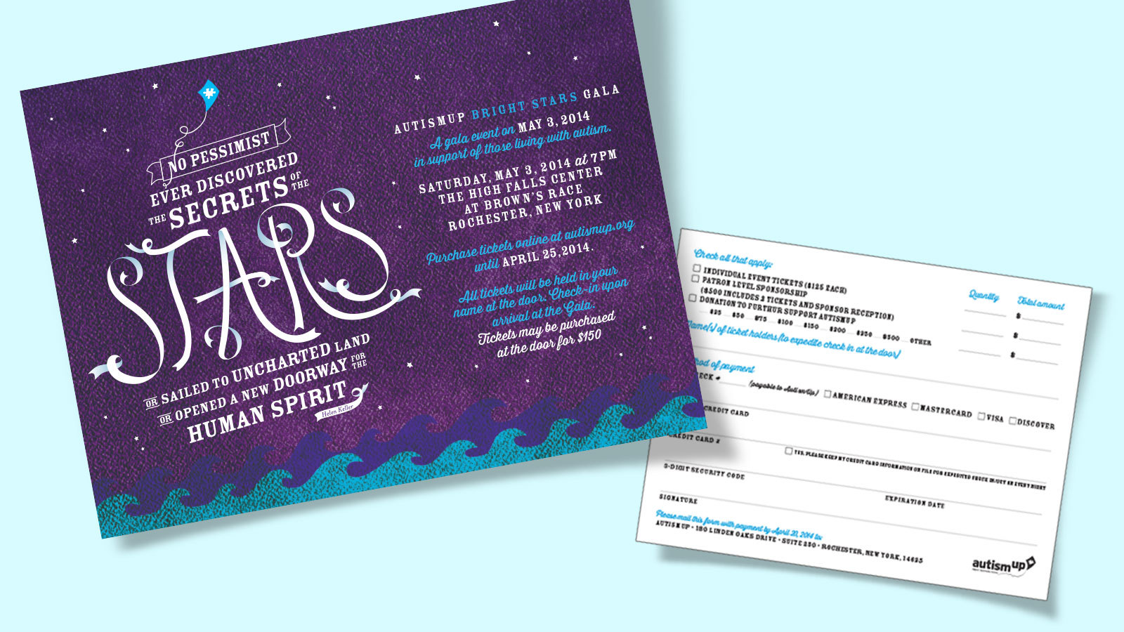 AutismUp Fundraising Gala Invitation by Fazio Creative