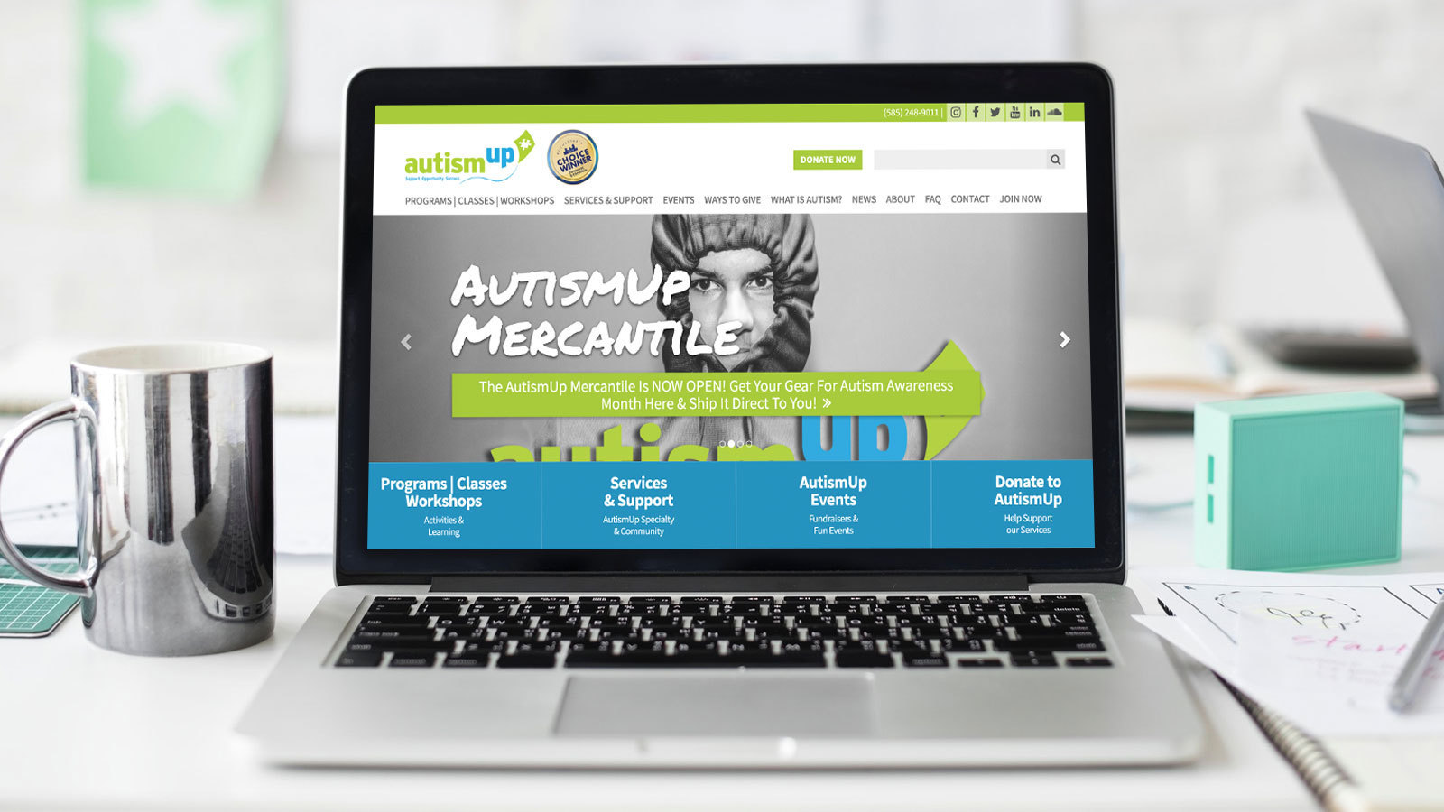 AutismUp Website Design Work Sample by Fazio Creative